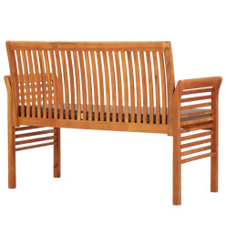 Banc de jardin 2 places avec coussin 120cm Bois d'acacia massif