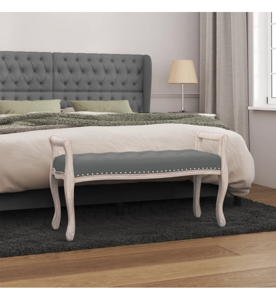 Banc Gris foncé 110x45x60 cm Tissu