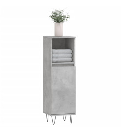 Armoire de salle de bain gris béton 30x30x100 cm