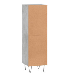 Armoire de salle de bain gris béton 30x30x100 cm