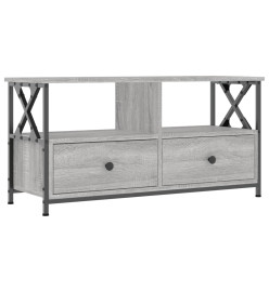 Meuble TV sonoma gris 90x33x45 cm bois d'ingénierie et fer