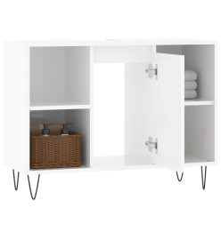 Armoire de salle de bain blanc brillant 80x33x60 cm