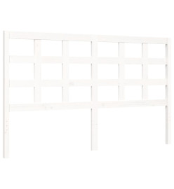 Cadre de lit avec tête de lit blanc 160x200 cm bois massif