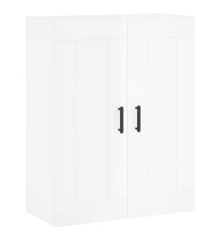 Armoire murale blanc brillant 69,5x34x90 cm bois d'ingénierie