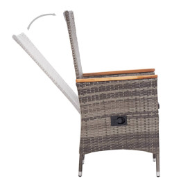 Ensemble de salle à manger de jardin 5 pcs Gris