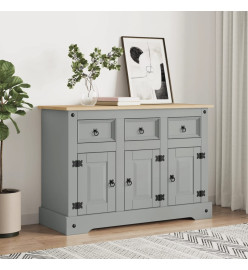 Buffet Corona gris 112x43x78 cm bois massif de pin