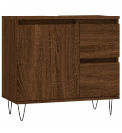 Armoire de bain chêne marron 65x33x60 cm bois d'ingénierie