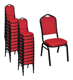 Chaises à manger lot de 20 rouge tissu