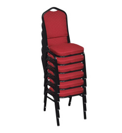 Chaises à manger lot de 20 rouge tissu