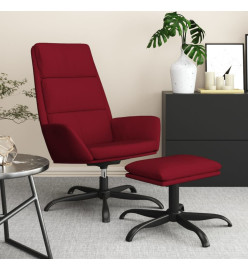 Chaise de relaxation avec repose-pied Rouge bordeaux Velours