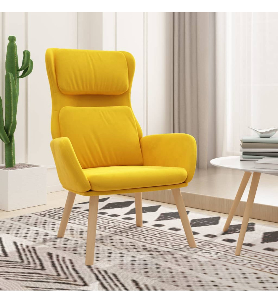 Chaise de relaxation Jaune moutarde Velours