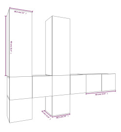 Ensemble de meubles TV 7 pcs Chêne fumé Bois d'ingénierie