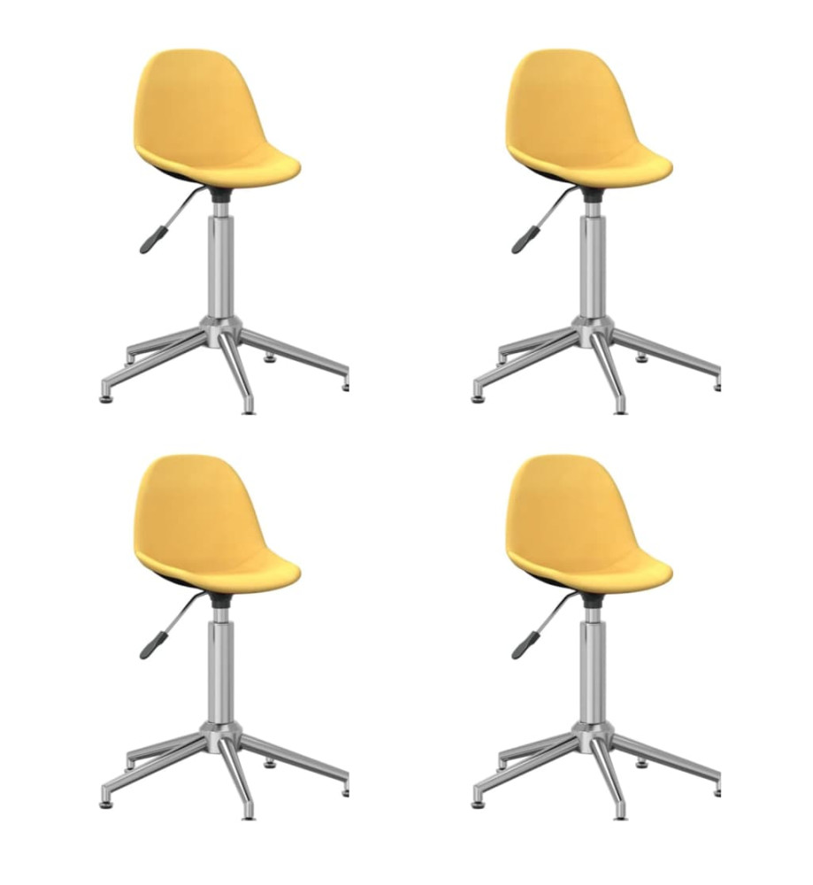 Chaises pivotantes à manger lot de 4 jaune tissu