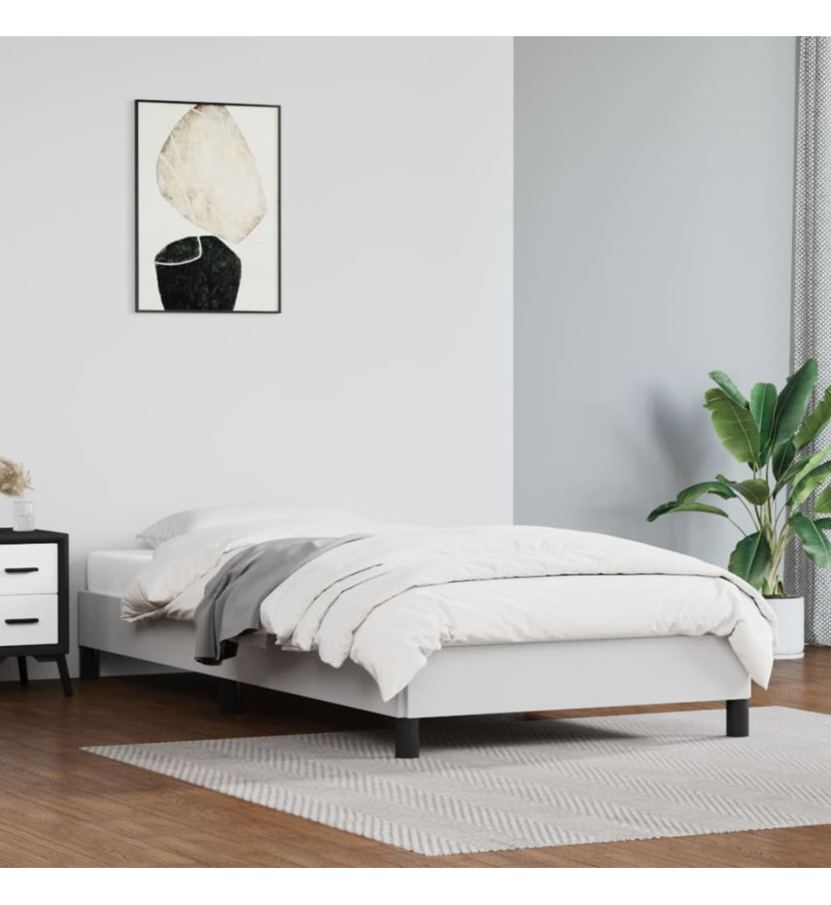Cadre de lit Blanc 100x200 cm Similicuir Cadre de lit Blanc 100x200 cm Similicuir