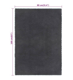 Tapis rectangulaire Anthracite 80x160 cm Coton