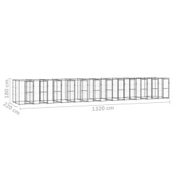 Chenil d'extérieur pour chiens Acier 29,04 m²