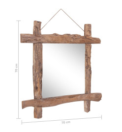 Miroir à bûches Naturel 70x70 cm Bois de récupération massif