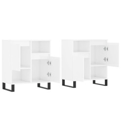 Buffets 2 pcs blanc brillant bois d'ingénierie