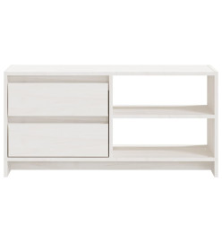 Meuble TV Blanc 80x31x39 cm Bois de pin massif