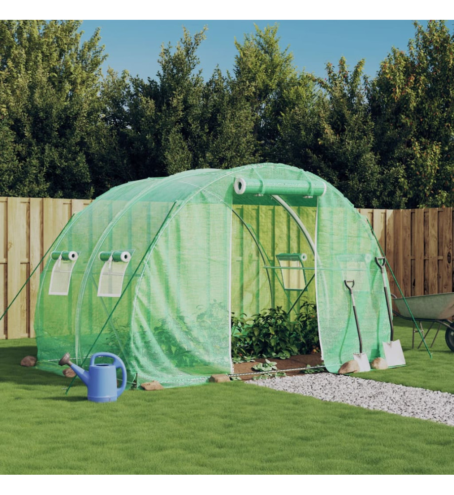 Serre avec cadre en acier vert 6 m² 3x2x2 m