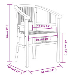 Ensemble à dîner de jardin 9 pcs Bois de teck solide