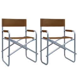 Chaises de metteur en scène 2 pcs Acier Marron