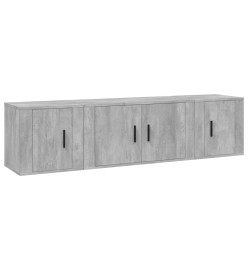 Ensemble de meubles TV 3 pcs Gris béton Bois d'ingénierie