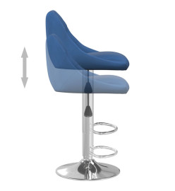 Tabourets de bar lot de 2 bleu velours