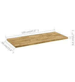 Dessus de table Bois de chêne Rectangulaire 44 mm 120x60 cm