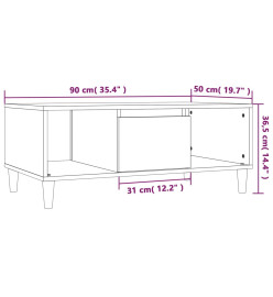 Table basse Chêne marron 90x50x36,5 cm Bois d'ingénierie