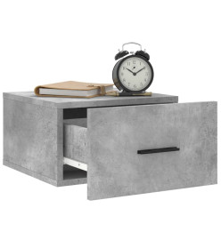 Table de chevet murale gris béton 35x35x20 cm