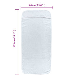 Serviettes de plage 6 pcs blanc 60x135 cm tissu 400 GSM