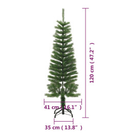 Sapin de Noël artificiel mince avec support 120 cm PE