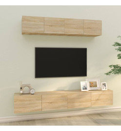 Ensemble de meubles TV 4 pcs Chêne sonoma Bois d'ingénierie