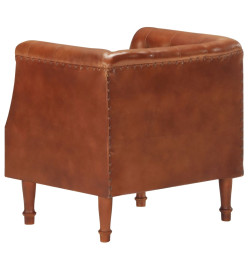 Fauteuil Marron Cuir véritable