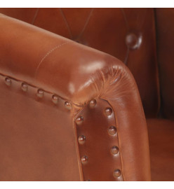 Fauteuil Marron Cuir véritable