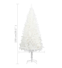 Arbre de Noël artificiel aiguilles réalistes blanc 150 cm