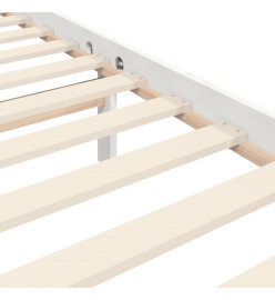Cadre de lit avec tête de lit blanc 90x200 cm bois massif