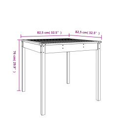 Table de jardin marron miel 82,5x82,5x76 cm bois massif de pin