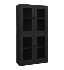 Armoire de bureau Anthracite 90x40x180 cm Acier et verre trempé