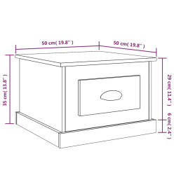 Table basse blanc 50x50x35 cm bois d'ingénierie