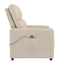 Fauteuil inclinable électrique Crème Tissu microfibre