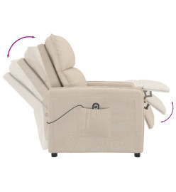 Fauteuil inclinable électrique Crème Tissu microfibre