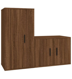 Ensemble de meubles TV 2 pcs Chêne marron Bois d'ingénierie