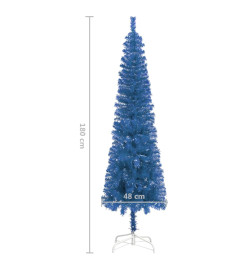 Sapin de Noël étroit Bleu 180 cm