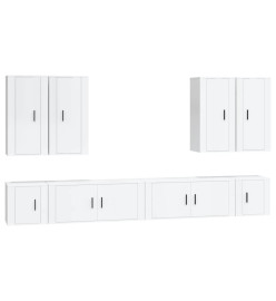 Ensemble de meubles TV 8 pcs Blanc brillant Bois d'ingénierie