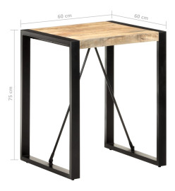 Table de salle à manger 60x60x75cm Bois de manguier massif brut