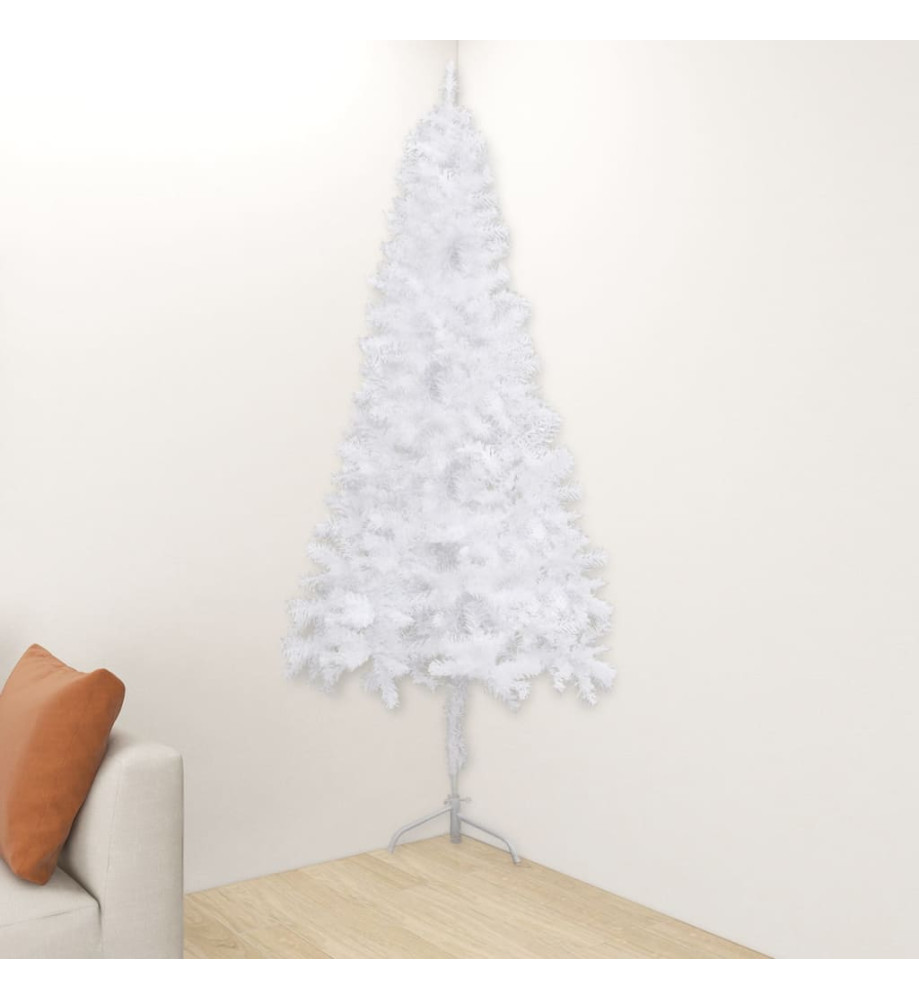 Sapin de Noël artificiel d'angle Blanc 180 cm PVC