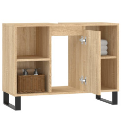 Armoire salle de bain chêne sonoma 80x33x60cm bois d'ingénierie