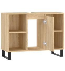 Armoire salle de bain chêne sonoma 80x33x60cm bois d'ingénierie